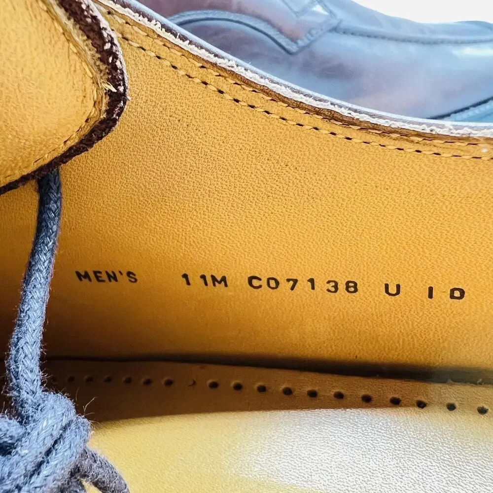 Cole Haan Shoes Mens 11 Brown Leather Derby Oxford Dress Square Toe Classic